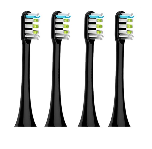 4 pièces Têtes de rechange pour brosse à dents Xiaomi Soocas X1, X3, X3U, X5 noir