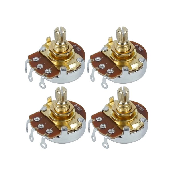 4 pz potenziometri B250K con albero corto per chitarra elettrica Manopole di controllo per tono e volume Sintonizzazione precisa e funzionamento 1