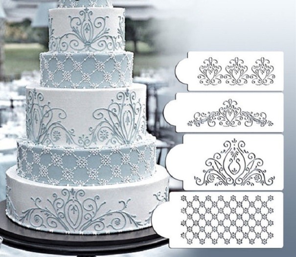 4 pz Stencil per decorare torte 1