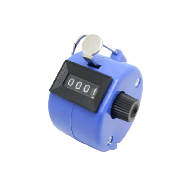 4-stelliger mechanischer Fingerzähler, Handzählgerät aus Kunststoff für Sport und Reisen, leicht und praktisch blau