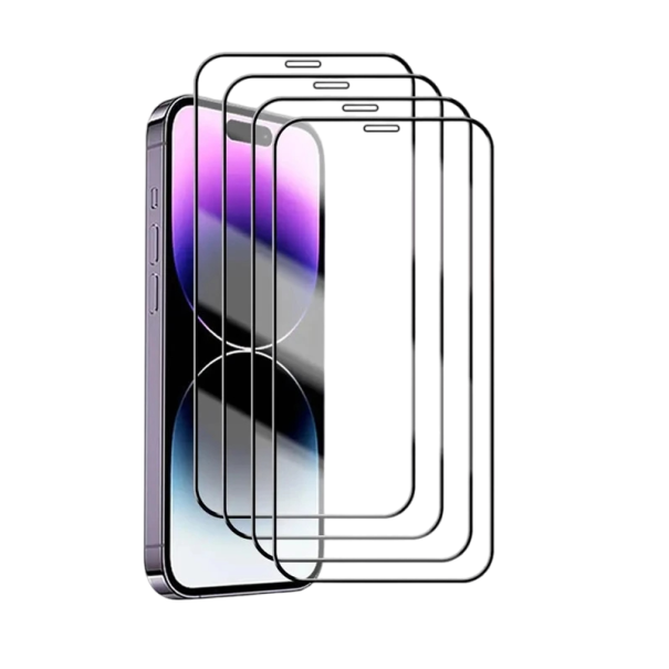 4 Stk. Gehärtetes Glas für iPhone 16 Plus mit schwarzem Rahmen Schutzglas für iPhone 16 Plus mit schwarzem Rahmen Klares Schutzglas für iPhone 16 Plus 4 Stk 1