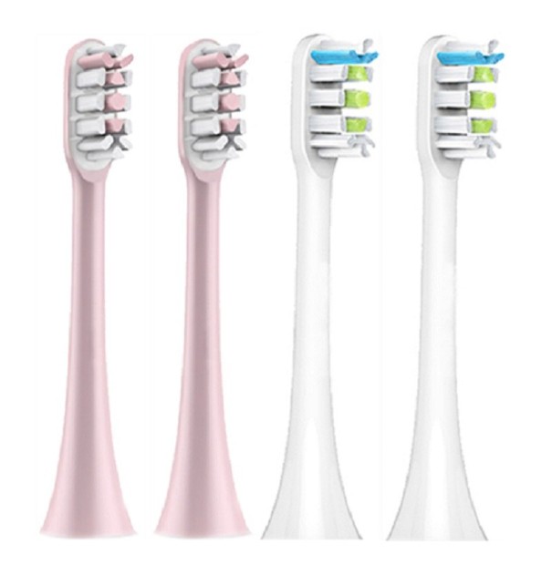 4 stk. reservetandbørstehoveder til Xiaomi Soocas X1, X3, X3U, X5 pink og hvid 1