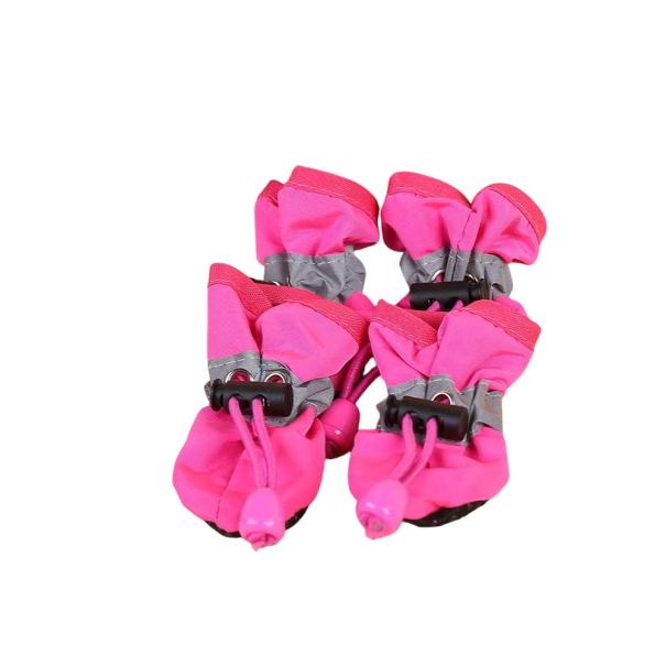 4 Stück wasserdichte Hundestiefel Gr. XXXL für 7,5-9,5 kg schwere Hunde Schutzstiefel für Hunde Gegen Hitze, Frost, Salz und Verletzungen Sicherheitsschuhe für mittelgroße Hunde rosa