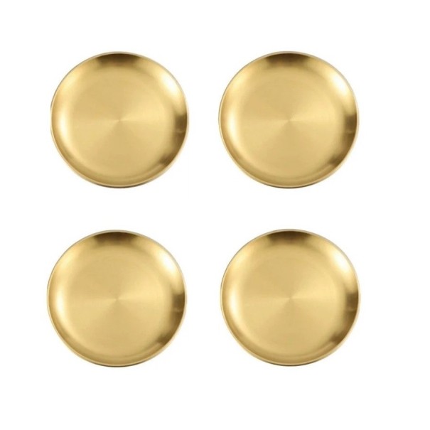 4 stuks roestvrijstalen borden 26 cm Gouden keukentafels elegante presentatie van hoofdgerechten feestelijk en dagelijks gebruik 1