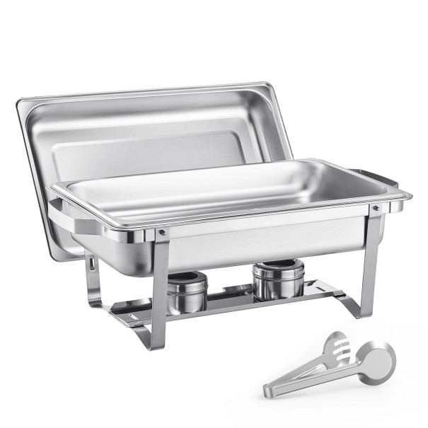 4 stuks Serveerboxen met verwarming en koeling 7,5 l roestvrij staal zilver voor catering, buffet en feestelijke bediening 1