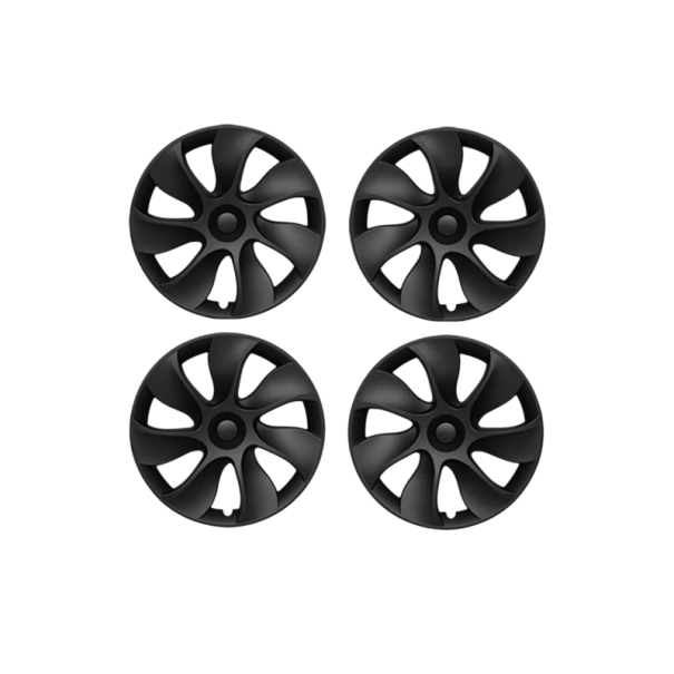 4-teilige Set 19-Zoll Radabdeckungen Tesla Model Y Turbine Cyclone matt schwarz Automobilzubehör mit vollem Abdeckung 1