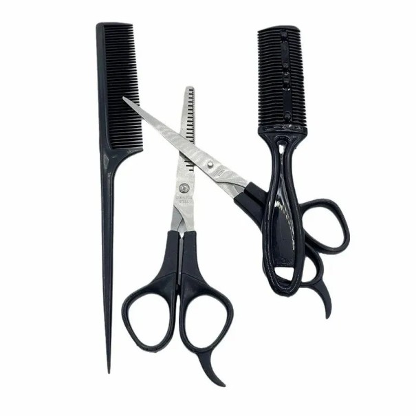 4-teiliges Kinder-Haarschneideset mit Flach- und Effilierschere. Heim-Haarschneideset. Friseurschere für Kinder und Haustiere 1