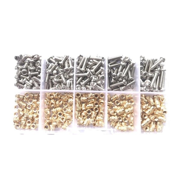 420 ks sada šroubů a matic M3 různé délky 6–14 mm kovové provedení stříbrná a zlatá barva pro přesné spojování dílů 1