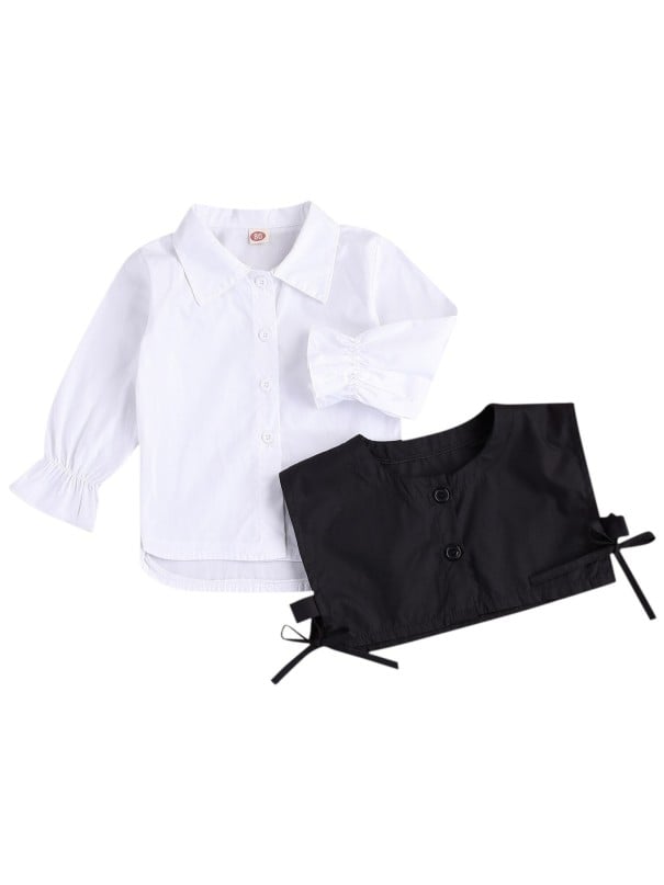Vestido camisero y top de niña L1692 3