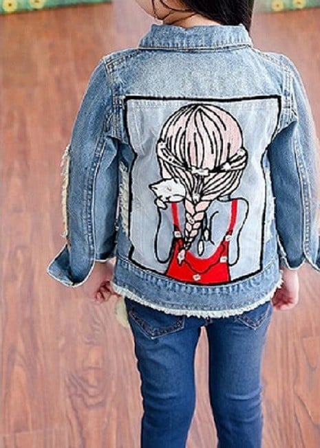 Denimjacka för tjejer 6