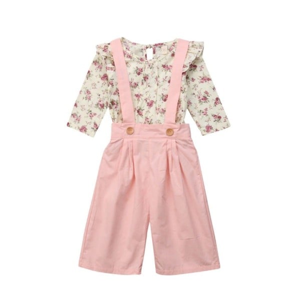 Camiseta y pantalón de niña con estampado floral 9-12 meses