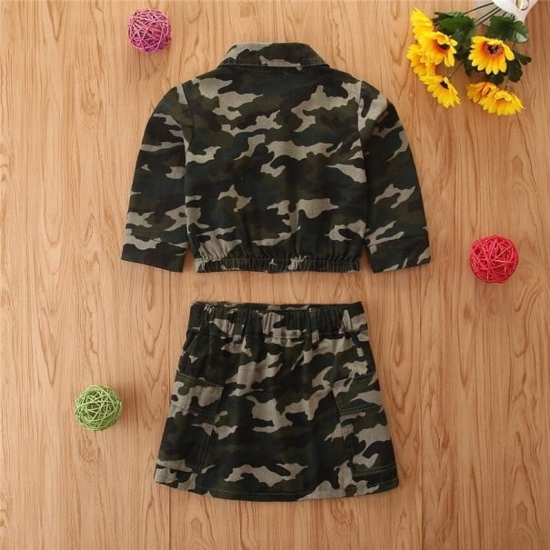Chaqueta y falda de camuflaje para niñas L1394 12-18 meses