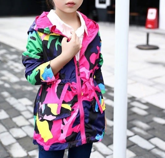Chaqueta de camuflaje para niñas A2854 rosa 12