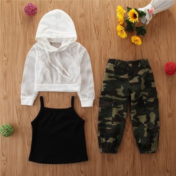 Sudadera, top y pantalón camuflaje niña 12-18 meses