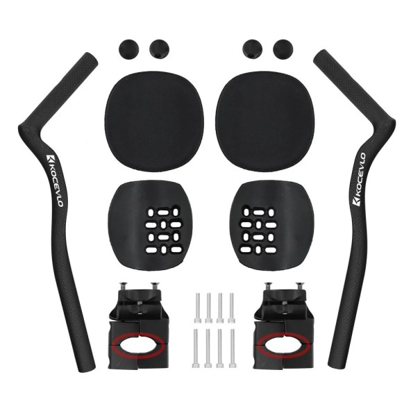 45° Handlebar Extensions for AERO Handlebars Set with Brackets, Washers and Screws Black Accessories for Exercise Bike with Installation Kit 1