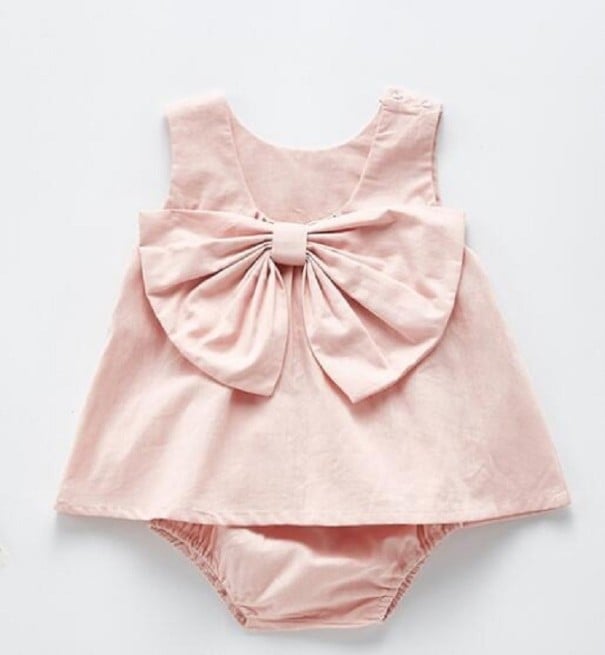 Camiseta de tirantes con lazo y body para niña L1174 0-3 meses