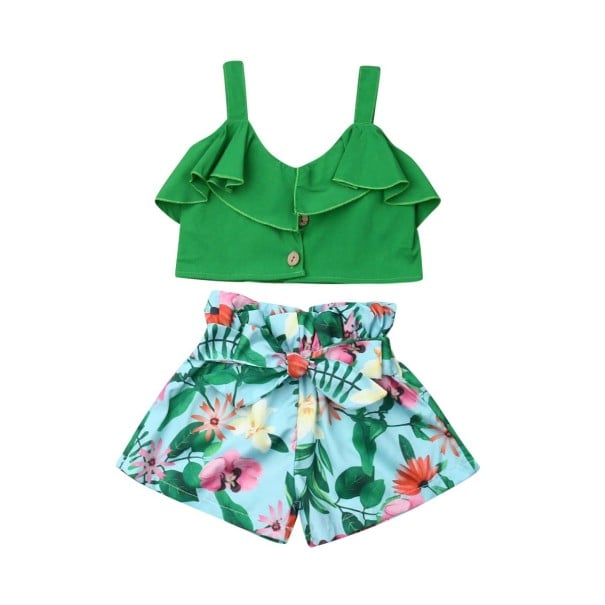 Camiseta y pantalón corto niña L1196 2