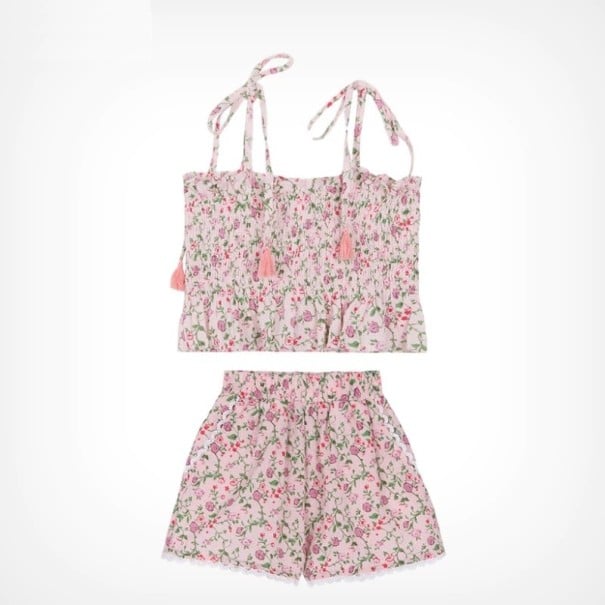Camiseta y pantalón corto niña L1446 5