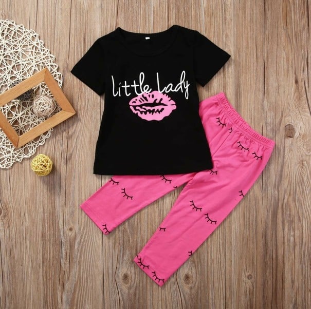 Camiseta y pantalón niña L1254 2