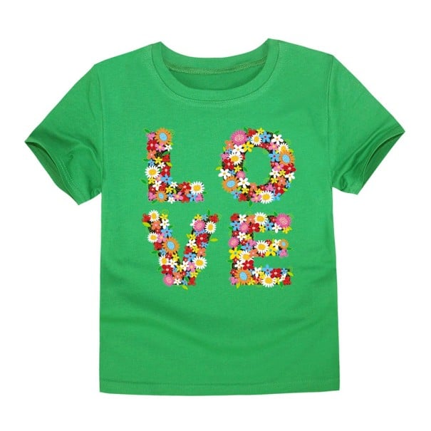 Mädchen-T-Shirt LOVE J3289 dunkelgrün 8