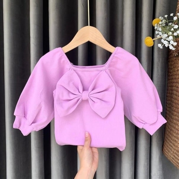 Camiseta de manga larga para niña T2547 morado claro 4