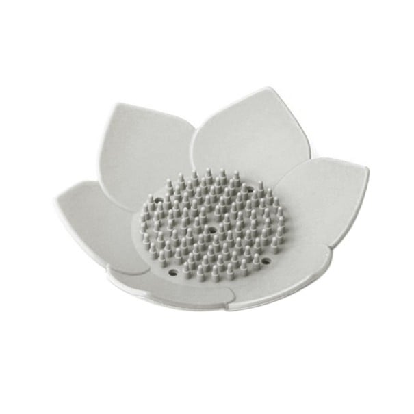 Porte-savon en forme de fleur gris