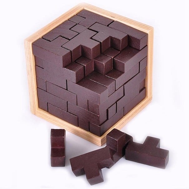Träkub 3D-pussel 1
