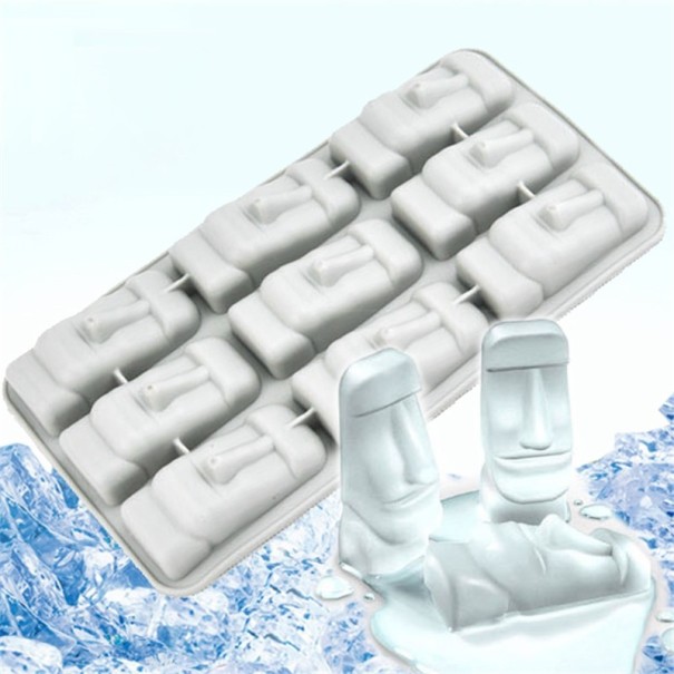 Isbricka med Moai-mönster 1