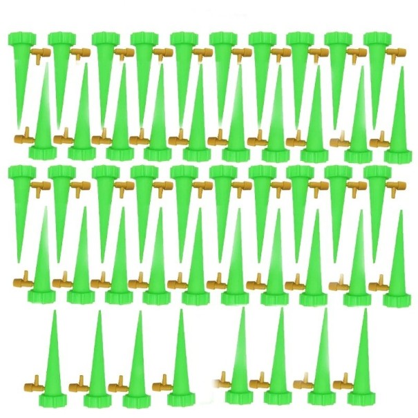 48er Set Selbstbewässerungsspitzen für PET-Flaschen, Regelventil, bunter Blumenbewässerer aus Kunststoff, ideal für Haus und Garten grün