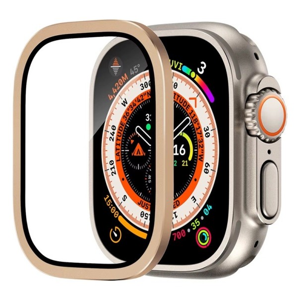 49 mm ochranné tvrdené sklo pre Apple Watch Ultra 3 2 1 HD 3D zakrivené plné krytie displeja ochrana proti poškriabaniu nárazník zlatá