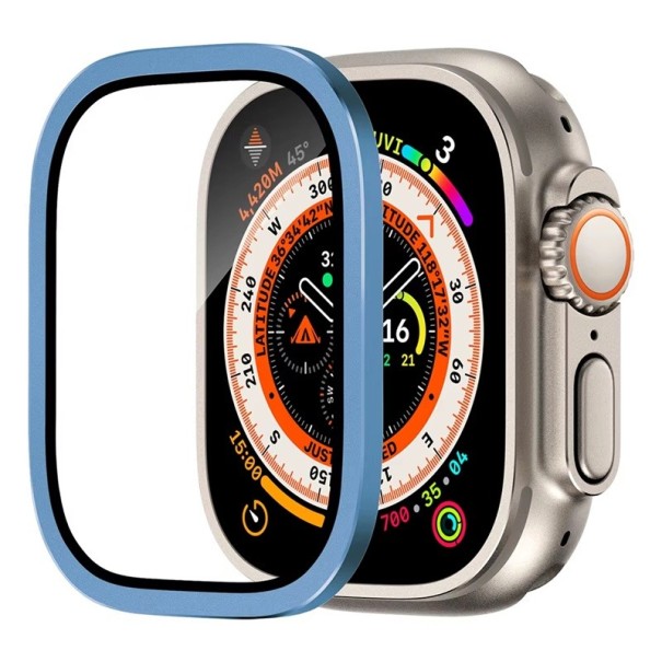 49 mm ochranné tvrzené sklo pro Apple Watch Ultra 3 2 1 HD 3D zakřivené plné krytí displeje ochrana proti poškrábání nárazník modrá