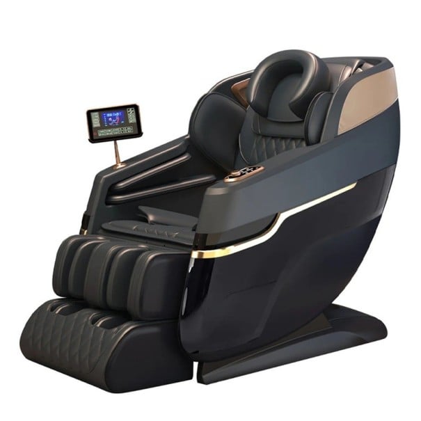 4D elektrisk massage stol hele kroppen Bluetooth LCD kontrol 142 × 75 × 104 cm 220 V 90 W airbagsmassage sort