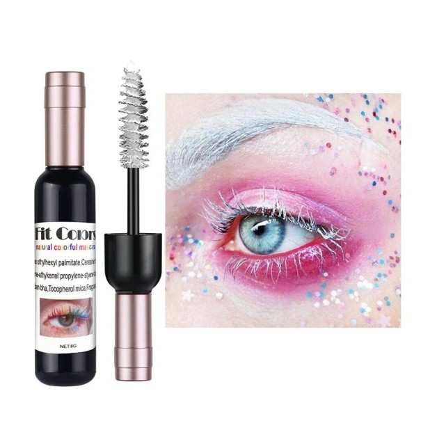 4D-färgad mascara i form av en vinflaska Vattenfast mascara i djärva färgtoner vit