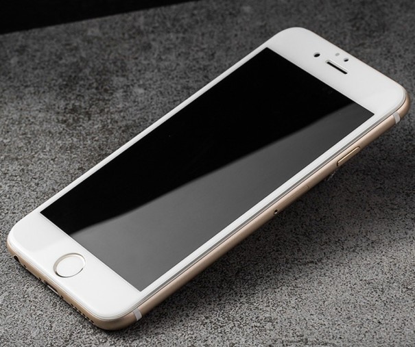 4D gehärtetes Glas für iPhone weiß 6