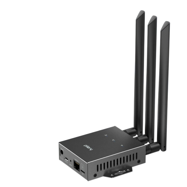 4G LTE-router Plery R802 med SIM-kort Wi-Fi 6 300 Mb/s Cat.4 metalhus 3x ekstern antenne sort bærbar hotspot til hjem og kontor 1