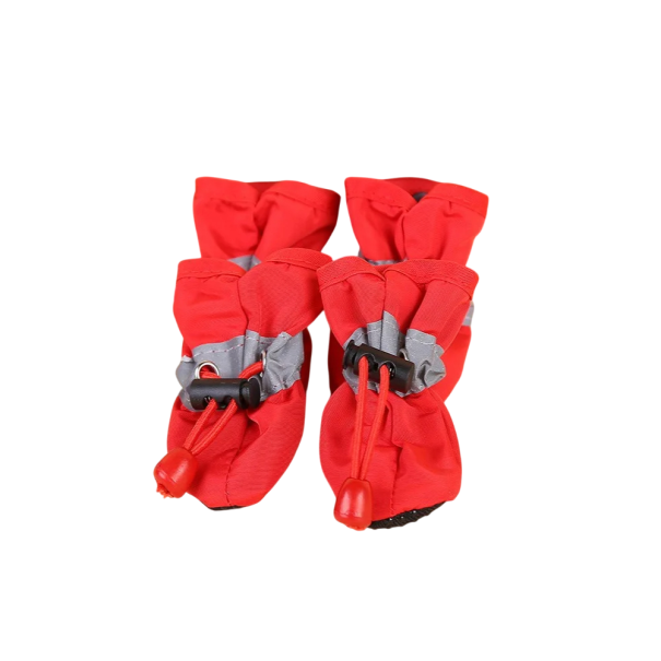 4ks vodeodolné psie topánky veľkosť XXL pre 6,5-7,5 kg psa Ochranné topánočky pre psov Proti horúčave, mrazu, soli a poraneniu Bezpečnostná obuv pre stredné psy červená