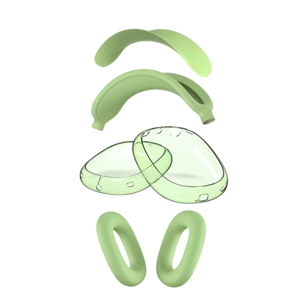 4v1 ochranný set pro AirPods Max Ochrana hlavového mostu, vnější kryty mušlí, ochrana náušníků a vnitřní síťovaná podložka pro maximální ochranu zelená