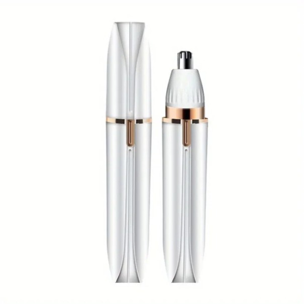 4v1 Rasoio Elettrico Ricaricabile Rifinitore Multifunzionale 4 Testine Intercambiabili Depilatore Lavabile Ricarica USB Regolazione Naso, Sopracciglia, Capelli bianco