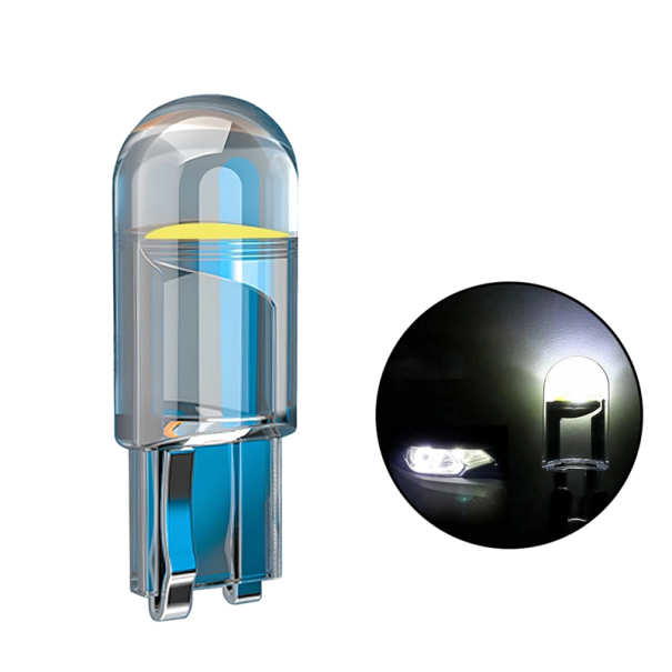 4x T10 LED-Lampe für Auto 12V Glasgehäuse Abmessungen 23x9 mm Weißes Licht Auto-Lampen Innenbeleuchtung Parklichter weiß