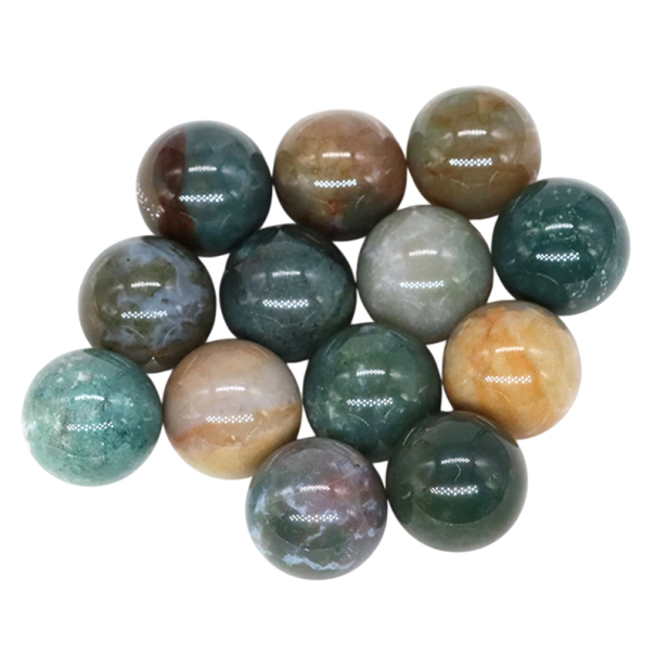 5 cuentas de ágata india natural de 16 mm de diámetro. Cuentas minerales para la creación de joyas, pulseras y collares. Piedra natural. 1