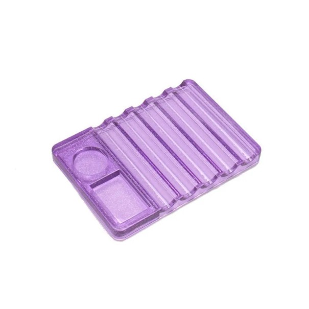 5-częściowy akrylowy stojak z paletą 7 x 10 x 0,8 cm Organizator na narzędzia do manicure do modelowania i lakowania paznokci z wysokiej jakości akrylu fioletowy