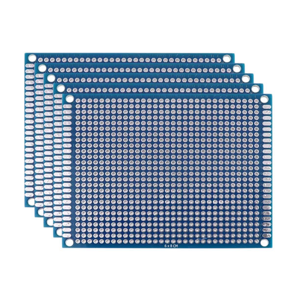 5 ks prototypová deska plošných spojů 6 x 8 cm Oboustranné univerzální PCB desky pro pájení DIY elektronické projekty a obvody 1