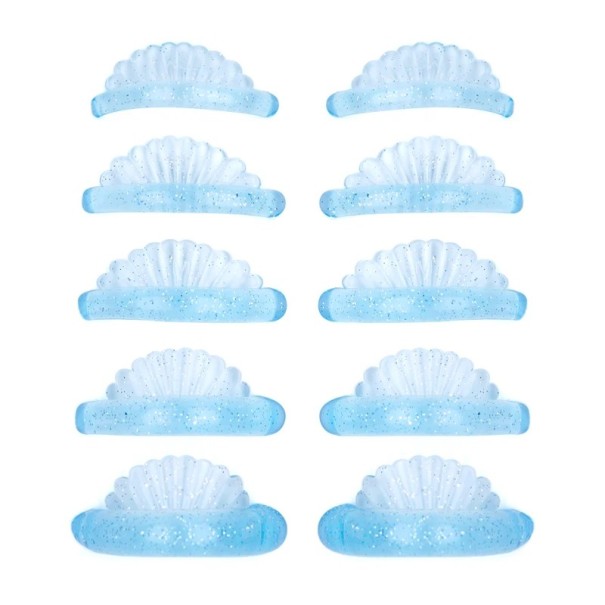 5 Paare Silikonunterlagen für Wimpernlifting XS-XL 3D Applikatoren halbrunde Schale Professionelles Wimpernlifting Set 10 Stück 6,5 x 6,5 cm blau