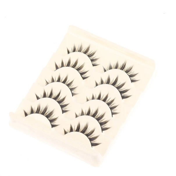 5 Pairs of False Adhesive Eyelashes Artificial Volume-Enhancing Long False Eyelashes Set 1