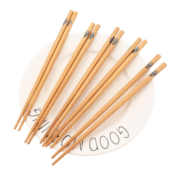 5 pares de palillos sushi reutilizables de madera de color natural con motivo de pez utensilios de cocina para sushi y cocina asiática 1