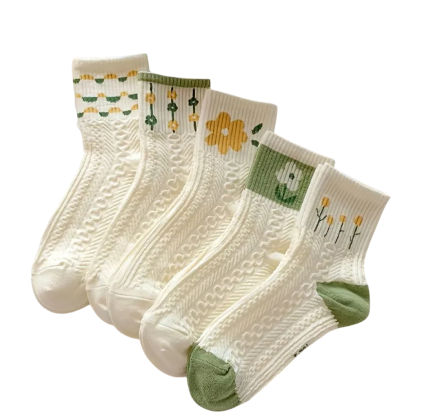 5 párů dámské ponožky EU 35–40 pohodlné měkké ponožky polyester spandex pro každodenní nošení lehké pružné odolné ponožky v praktické sadě 1