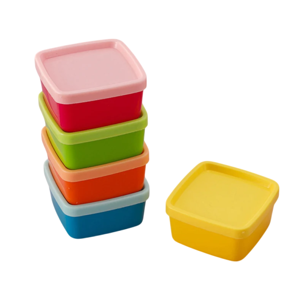 5 pezzi Mini bottiglia di plastica 3,5×7,5×6,5 cm Squeeze scatola per ketchup Condimento Contenitore portatile per spezie Box per insalata Contenitore 1