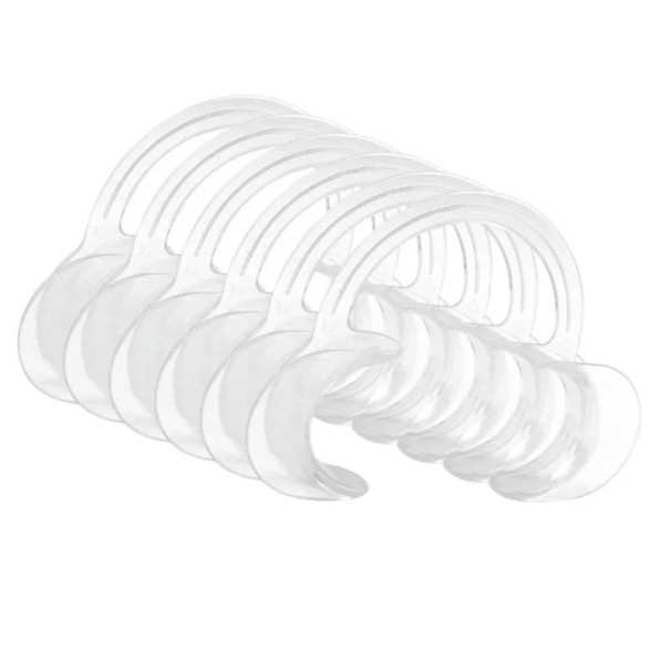 5 pezzi retrattori facciali dentali in plastica a forma di C 118 x 85 mm apri bocca per trattamenti odontoiatrici e riparazioni dentali bianco