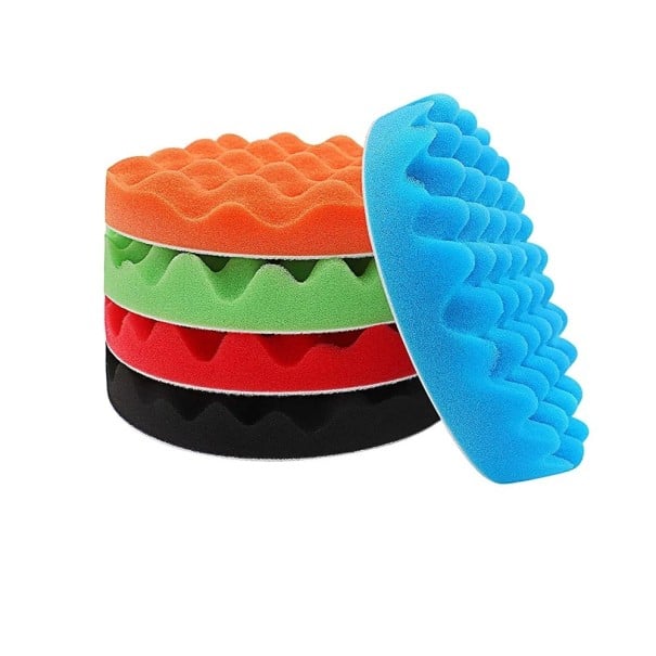 5 pz Spugne per Lucidatura 127 mm Dischi in Schiuma Colorati a Velluto Set di Pad per Lucidatrice per Correzione e Ristrutturazione della Vernice 1