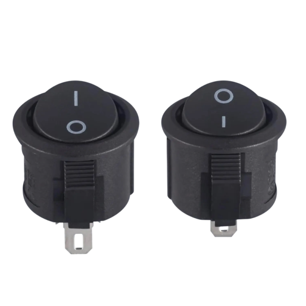 5 stk Sort vippekontakt 3A 250V AC / 6A 125V, installationshul ca. 15 mm til elektrisk tilslutning 1